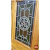 Image 20 : Oak Renaissance Book Case - Lovely Stain Glass Doors - Unique Hardware - c/w Key (2 Piece) (81"H x 4