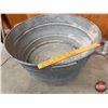 Image 2 : Galvanized Wash Tub (11"H x 23"Dia) (SEE PICS!)