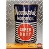 Image 2 : OIL TIN: Woodward's Motor Oil - Super Duty (6"H x 4"Dia) (SEE PICS!)