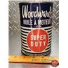 Image 4 : OIL TIN: Woodward's Motor Oil - Super Duty (6"H x 4"Dia) (SEE PICS!)