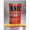 Image 2 : OIL TIN: CAM2 by Sunoco Race Proven 20W50 Motor Oil (6"H x 4"Dia) (SEE PICS!)