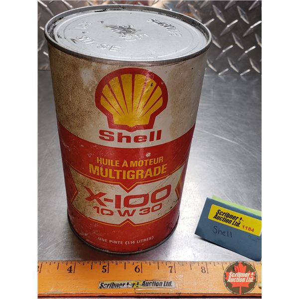 OIL TIN: Shell 10W30 ~ Multigrade X-100 (Cardboard) (6-1/2