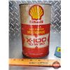 Image 2 : OIL TIN: Shell 10W30 ~ Multigrade X-100 (Cardboard) (6-1/2"H x 4"Dia) (SEE PICS!)