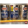 Image 2 : OIL TINS (3) ESSO EXTRA MULTIGRADE 10W30 (All 6"H x 4"Dia) (SEE PICS!)