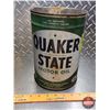 Image 1 : OIL TIN: Quaker State Motor Oil (9-1/4"H x 6-1/2"Dia) (SEE PICS!)