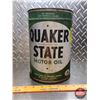 Image 2 : OIL TIN: Quaker State Motor Oil (9-1/4"H x 6-1/2"Dia) (SEE PICS!)