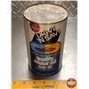 Image 1 : OIL TIN: DRIVE 'N SAVE Quality Motor Oil 10W-30 (FULL) (6-1/2"H x 4"Dia) (SEE PICS!)