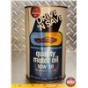 Image 2 : OIL TIN: DRIVE 'N SAVE Quality Motor Oil 10W-30 (FULL) (6-1/2"H x 4"Dia) (SEE PICS!)