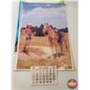 Image 4 : Variety of Vintage Advertising Calendars (13) (Horse-Cowgirl Theme) : 1960's & 1970's (Largest Measu