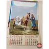 Image 5 : Variety of Vintage Advertising Calendars (13) (Horse-Cowgirl Theme) : 1960's & 1970's (Largest Measu
