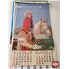 Image 8 : Variety of Vintage Advertising Calendars (13) (Horse-Cowgirl Theme) : 1960's & 1970's (Largest Measu