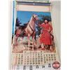 Image 9 : Variety of Vintage Advertising Calendars (13) (Horse-Cowgirl Theme) : 1960's & 1970's (Largest Measu