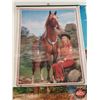 Image 13 : Variety of Vintage Advertising Calendars Tops Only (13) (Horse-Cowgirl Theme) (Largest Measures: 20"