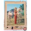 Image 3 : Variety of Vintage Advertising Calendars Tops Only (13) (Horse-Cowgirl Theme) (Largest Measures: 20"