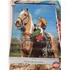 Image 8 : Variety of Vintage Advertising Calendars Tops Only (13) (Horse-Cowgirl Theme) (Largest Measures: 20"