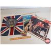 Image 1 : Monarchy/Royalty Collector Items: Magazines 1958; 1960; 1963 & Union Jack Flag & Collector Tin & Sil