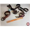 Image 1 : Variety Vintage Leather Belts (5) (Longest 42") (SEE PICS!)