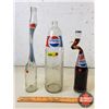 Image 1 : PEPSI Novelty Bottles (3):  - Twisted/Melted (Empty) 15-1/2"H - Vintage 1.5L Glass - Twisted Novelty