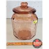 Image 1 : Planters Pennant Salted Peanuts 5¢ Pink Canister Jar w/Lid (12"H x 8"W x 8"D) (SEE PICS!)