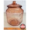 Image 2 : Planters Pennant Salted Peanuts 5¢ Pink Canister Jar w/Lid (12"H x 8"W x 8"D) (SEE PICS!)
