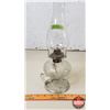 Image 2 : Coal Oil Finger Lamp - Clear Base "Zipper Loop" - Clear Chimney (Total Measure with Chimney 13"H) (S