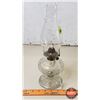 Image 3 : Coal Oil Finger Lamp - Clear Base "Zipper Loop" - Clear Chimney (Total Measure with Chimney 13"H) (S