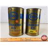 Image 2 : Oil Tins (2): ESSO  - ESSOLUBE XD (Both Full) (Each 6-1/2"H x 4"Dia) (SEE PICS!)