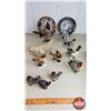 Image 1 : Bird Ornaments / Décor Plates Combo: - 2 Plates - 11 Ornaments (Variety) (SEE PICS!)