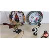 Image 3 : Bird Ornaments / Décor Plates Combo: - 2 Plates - 11 Ornaments (Variety) (SEE PICS!)