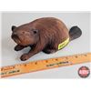 Image 1 : Hand Carved - Wooden Beaver Sculpture (3-3/4"H x 9-3/4"W x 3-1/4"D) (SEE PICS!)