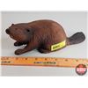 Image 2 : Hand Carved - Wooden Beaver Sculpture (3-3/4"H x 9-3/4"W x 3-1/4"D) (SEE PICS!)