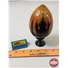 Image 1 : Vintage Wooden Hand Painted Egg (6"H) (SEE PICS!)
