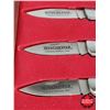 Image 2 : Winchester Limited Edition Collector Knifes (3) in Wooden Display Case (No Lid) (2008) - Deer - Phea