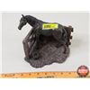 Image 1 : Vintage Bridle Path Horse Sculpture "Horse By Farm Fence" (6"H x 8"W x 6"D) (SEE PICS!)