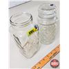 Image 3 : Jars (2): - Vintage Blue Ribbon Coffee Jar (No Lid) - Modern Planters Peanut Jar (8"H) (SEE PICS!)