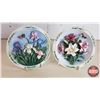 Image 4 : Butterfly Cup/Saucer & 2 BRADFORD Collector Plates "The Lily Garden" & "The Iris Garden" (7"Dia) (SE