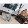 Image 5 : Collector Combo : - Heavy Glass Platter (11"W x 18"D) - Variety Décor Pieces (Statues / Ornaments) -