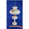 Image 3 : Coal Oil Lamp: Aladdin Lincoln Drape (Pinkish) Floral Shade - Model B Burner (25"H Total with Chimne