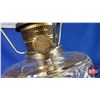 Image 4 : Coal Oil Lamp: Clear Glass Base/Font with White Hobnail Shade (24"H Total with Chimney) (SEE PICS!)