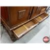 Image 8 : Oak Sideboard/Buffet (3 Door / 2 Drawer / Interior Organizer Drawer & Slideout) (c/w Key) (Wood Cast