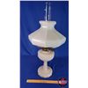 Image 3 : Coal Oil Lamp: Aladdin Lincoln Drape (Pinkish) Floral Shade #23 Burner (25-1/2"H Total with Chimney)