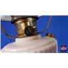 Image 4 : Coal Oil Lamp: Aladdin Lincoln Drape (Pinkish) Floral Shade #23 Burner (25-1/2"H Total with Chimney)