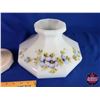 Image 8 : Coal Oil Lamp: Aladdin Lincoln Drape (Pinkish) Floral Shade #23 Burner (25-1/2"H Total with Chimney)