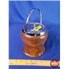 Image 5 : Oak & Silverplate Biscuit Barrel w/Lid (6"H x 5"Dia) (SEE PICS!)