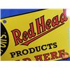 Image 14 : Single Sided Enamel Sign "RED HEAD Gasoline-Motor Oils" : "Red Head Products Sold Here" (G.S.W Canad