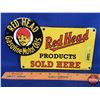 Image 1 : Single Sided Enamel Sign "RED HEAD Gasoline-Motor Oils" : "Red Head Products Sold Here" (G.S.W Canad