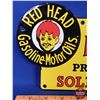 Image 2 : Single Sided Enamel Sign "RED HEAD Gasoline-Motor Oils" : "Red Head Products Sold Here" (G.S.W Canad