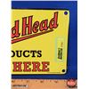 Image 4 : Single Sided Enamel Sign "RED HEAD Gasoline-Motor Oils" : "Red Head Products Sold Here" (G.S.W Canad