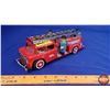 Image 2 : Vintage Tin Toy Fire Truck with 3 Fireman "STI" (3-1/2"H x 3"W x 10-1/2"D) (SEE PICS!)