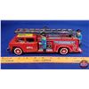 Image 3 : Vintage Tin Toy Fire Truck with 3 Fireman "STI" (3-1/2"H x 3"W x 10-1/2"D) (SEE PICS!)